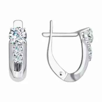 Золотые серьги с фианитами