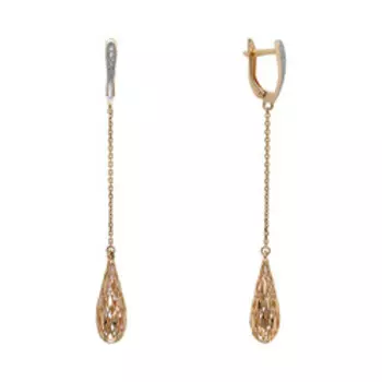 Золотые серьги с фианитами