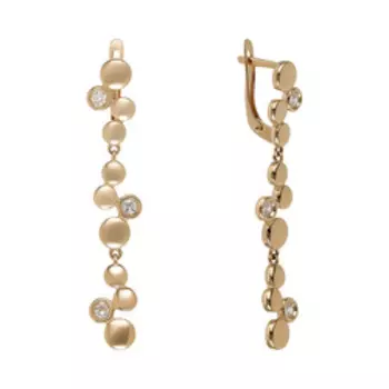 Золотые серьги с фианитами