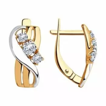 Золотые серьги с фианитами