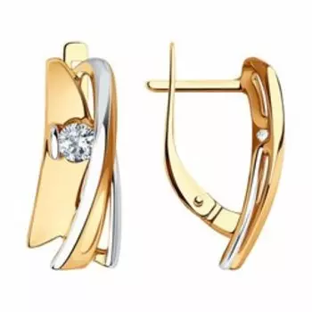 Золотые серьги с фианитами