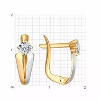 Золотые серьги с фианитами