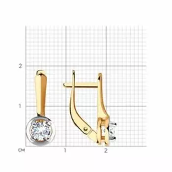 Золотые серьги с фианитами