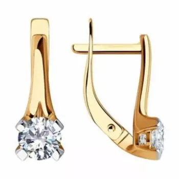 Золотые серьги с фианитами