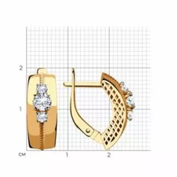 Золотые серьги с фианитами