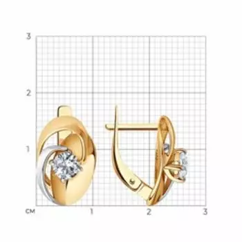Золотые серьги с фианитами