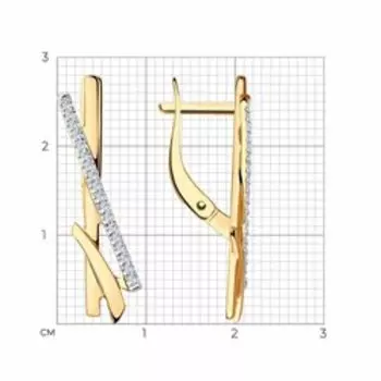 Золотые серьги с фианитами