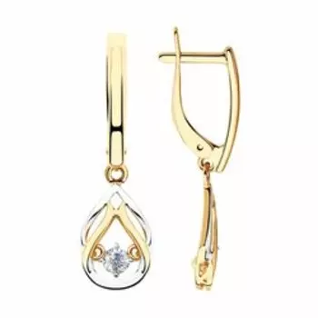 Золотые серьги с фианитами