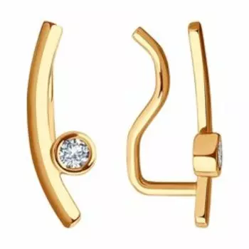 Золотые серьги с фианитами