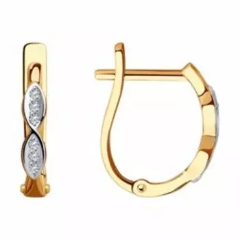 Золотые серьги с фианитами