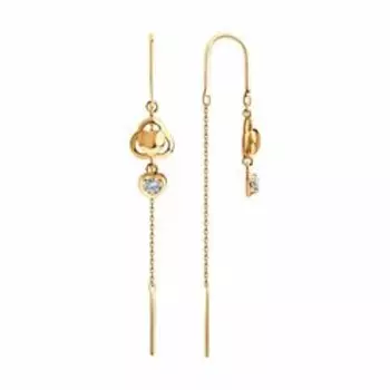 Золотые серьги с фианитами