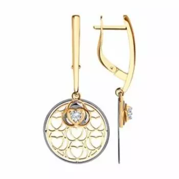 Золотые серьги с фианитами