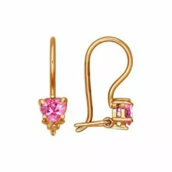 Золотые серьги с фианитами