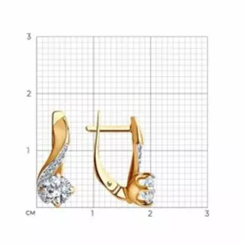 Золотые серьги с фианитами