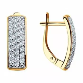 Золотые серьги с фианитами