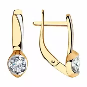 Золотые серьги с фианитами