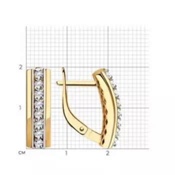 Золотые серьги с фианитами