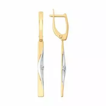 Золотые серьги с фианитами