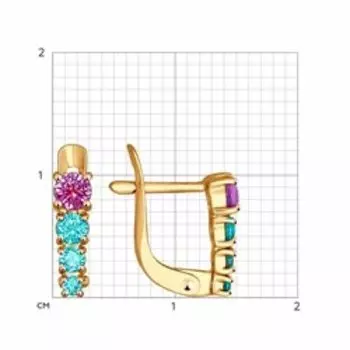Золотые серьги с фианитами