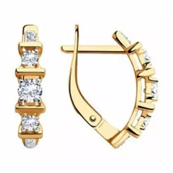 Золотые серьги с фианитами