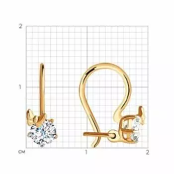 Золотые серьги с фианитами