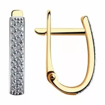 Золотые серьги с фианитами