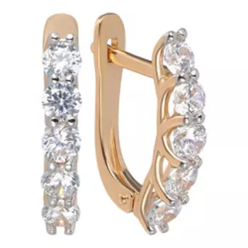 Золотые серьги с фианитами