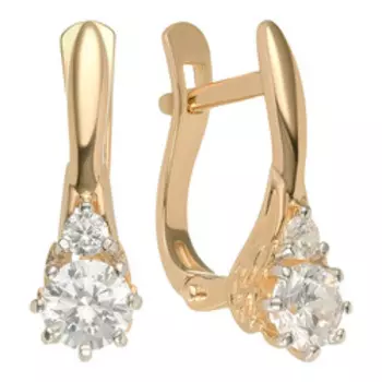 Золотые серьги с фианитами