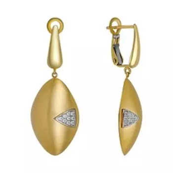 Золотые серьги с фианитами