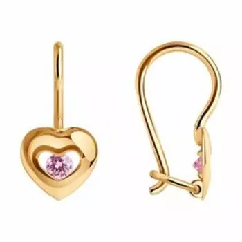 Золотые серьги с фианитами