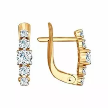 Золотые серьги с фианитами