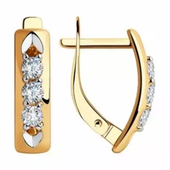 Золотые серьги с фианитами