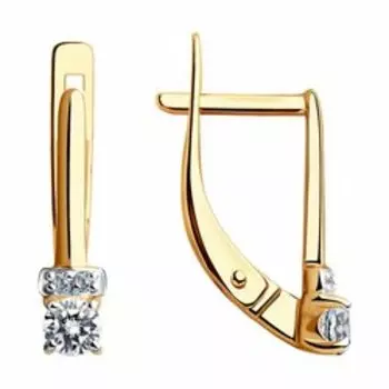 Золотые серьги с фианитами