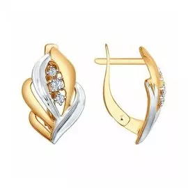 Золотые серьги с фианитами