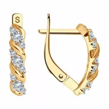 Серьги из золота с фианитами