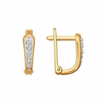 Золотые серьги с фианитами