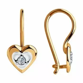 Золотые серьги с фианитами