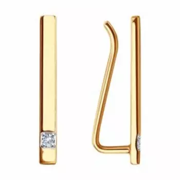 Золотые серьги с фианитами