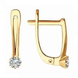 Золотые серьги с фианитами