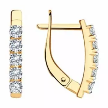 Золотые серьги с фианитами