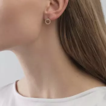 Золотые серьги с фианитами