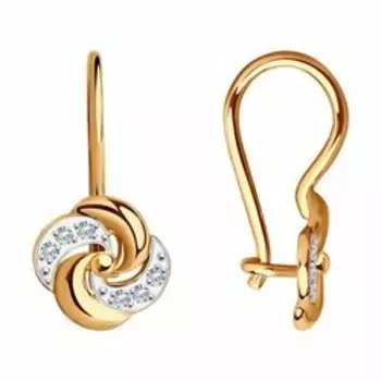 Золотые серьги с фианитами