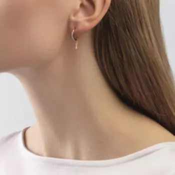 Серьги из золота с фианитами