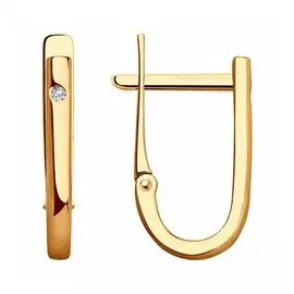 Золотые серьги с фианитами