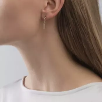 Серьги из золота с фианитами