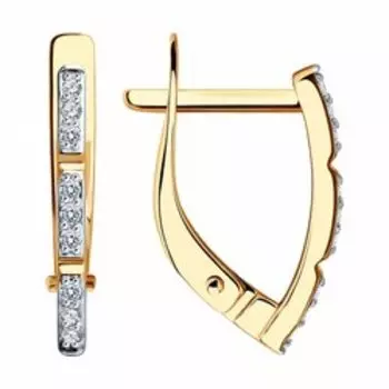 Золотые серьги с фианитами