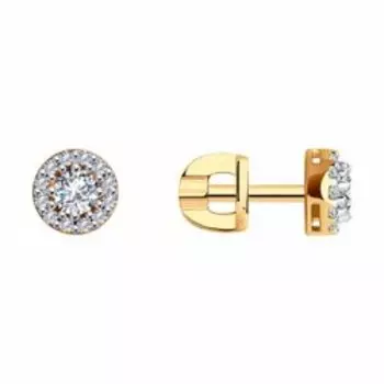 Золотые серьги с фианитами