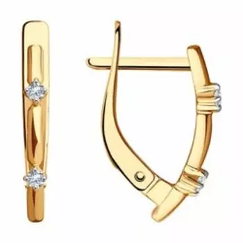 Золотые серьги с фианитами