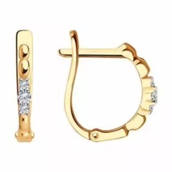 Золотые серьги с фианитами