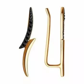 Золотые серьги с фианитами